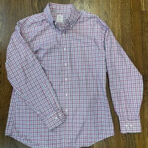 Purple and red plaid/checked Brooks Brothers button down - Large